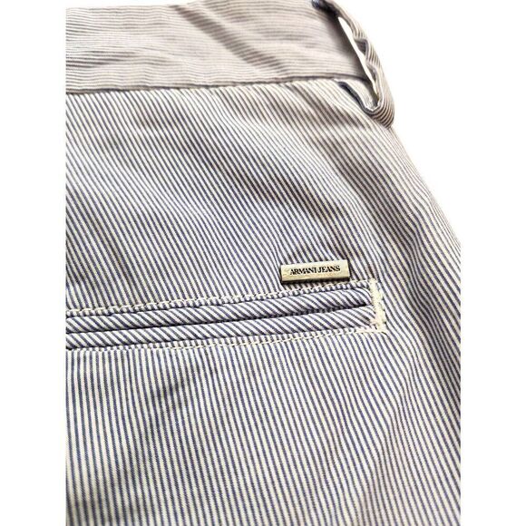 Armani Shorts Striped blue/white Mens 33x9 Cotton (Armani Jeans brand) - Picture 3 of 9